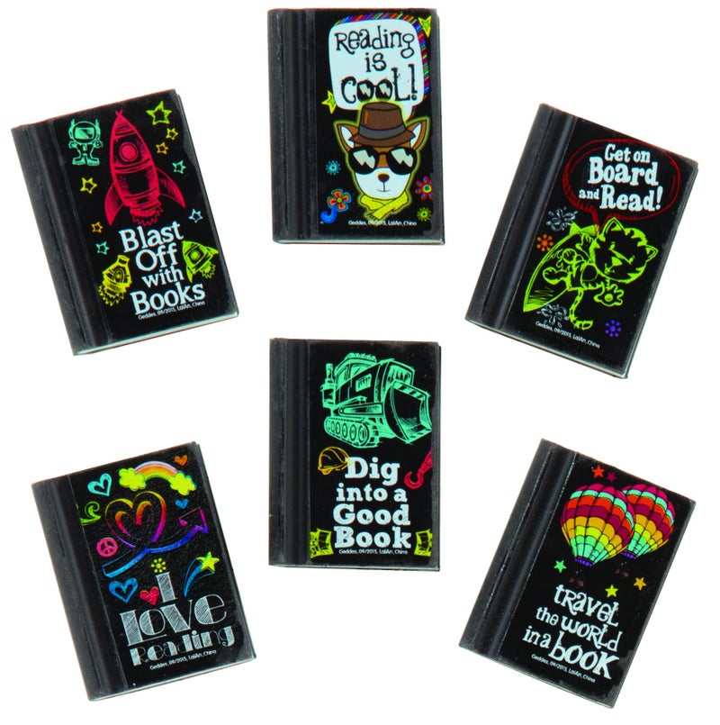 Geddes Raymond Geddes Reading Rocks! Pencil Erasers (Pack of 48) - Image 2